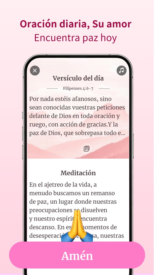 Pantalla de oración diaria y meditación bíblica